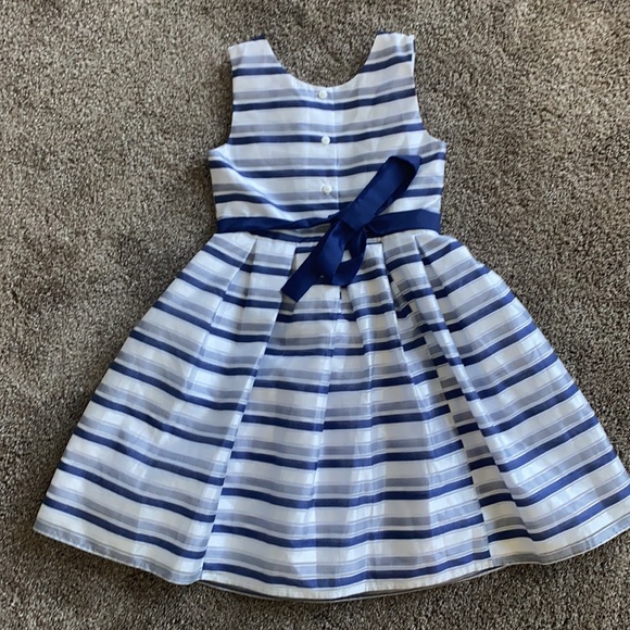 Navy and White Striped Formal Dress Size 8 - Picture 4 of 5